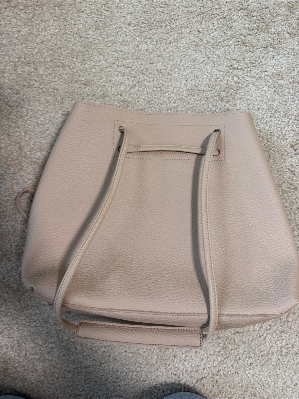 Nude Pebbled Leather Purse